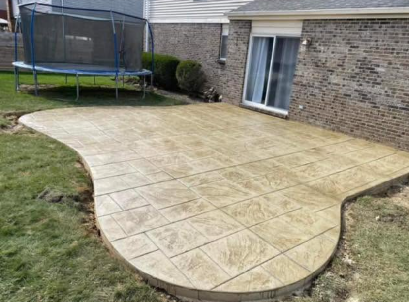 Stamped concrete detail and finish